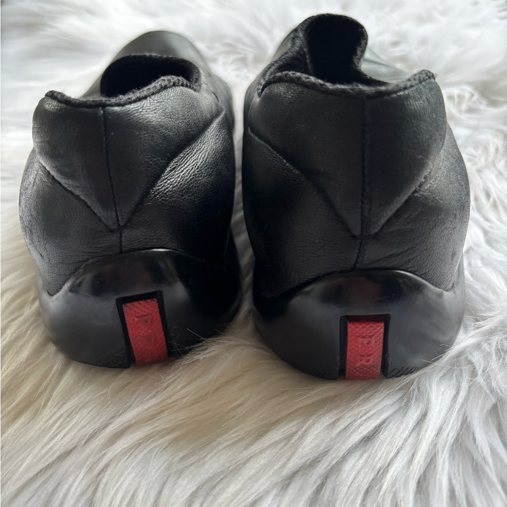 Prada Linea Rossa Black Leather Loafers Size 37.5 (PR2351) — Unisex Style - Picture 5 of 9